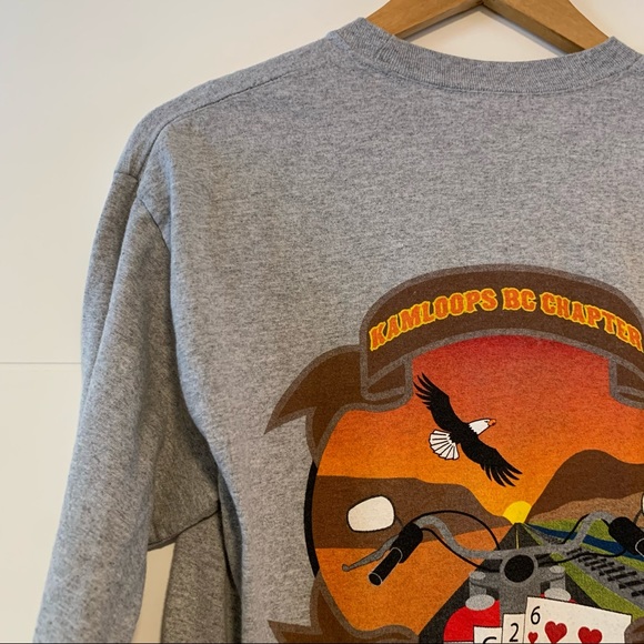 Motorcycle Poker Run Long Sleeve Tee Shirt - Picture 8 of 13